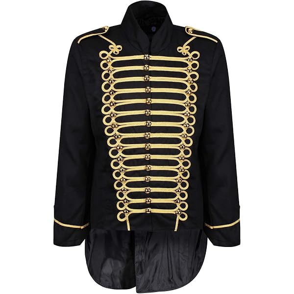 Veste Sans Manches Pour Tambour De Fanfare - Style Parade Militaire - Noir Et Or - Taille XXL - Homme