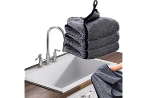 ECOPANDY Shiny Bath Wipes Cleaning Cloths,3pcs Shiny Bath Drying Towels,Shower Doors Drying Towels,16*16" Streak Free Glass Window Car Mirror Super Absorben Microfiber Cleaning Cloths (3pcs grey 16*16″)