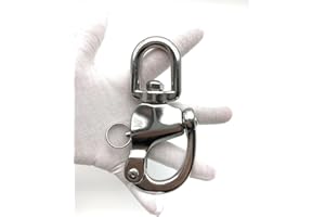 QIANJIEER Quick Release Snap Shackle - 316 Stainless Steel Swivel Eye Snap Shackle Quick Release Clip for Sailing, Rigging, Anchor, Chain, Spinnaker, Halyard, SCBA Mask