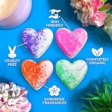 ZIMPLI 4 Large Love Heart Bath Bombs Gift Set UK Made for Her Valentine's Day view 3