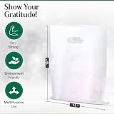 Plastic Carrier Bags 100 White with Handles Patch 18 x 15 x 3 Large view 3