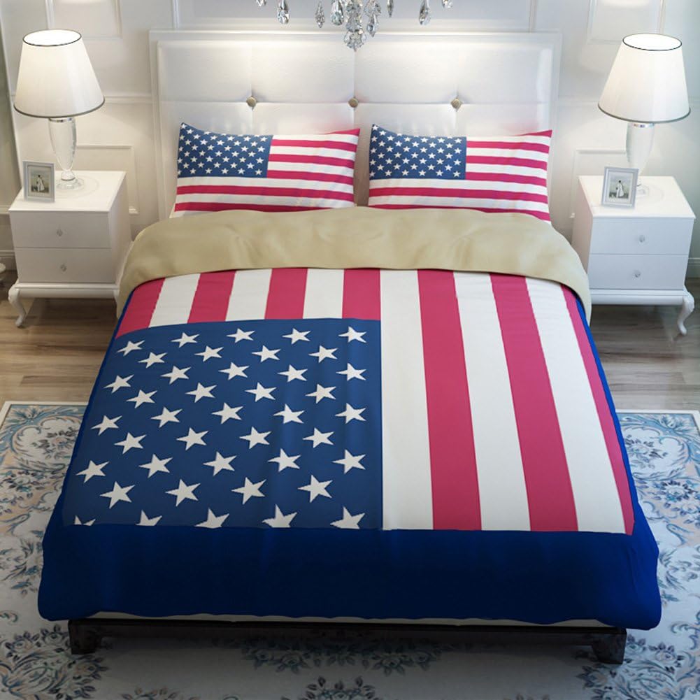 Amazon Com Sport Do Well Design American Flag Bedding Set Personality Customization Duvet Cover Set Shrink Fade Stain Resistant Soft Bed Set 3 Piece Twin Home Kitchen