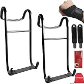Upgraded 2-Pack Mad Spotter Pro 2.0 Dumbbell Hooks, Dumbbell Spotter Hooks with 250 lbs Load for Bench Press, Chest &amp; Shoulder Workouts with Wrist Straps, Storage Bag,Perfect for Hanging Dumbbells