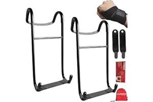 MYUDEGEAS Upgraded 2-Pack Mad Spotter Pro 2.0 Dumbbell Hooks, Dumbbell Spotter Hooks with 250 lbs Load for Bench Press, Chest & Shoulder Workouts with Wrist Straps, Storage Bag,Perfect for Hanging Dumbbells