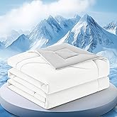 FineMay Cooling Comforter Queen Size, Double-Sided Cooling Blanket for Hot Sleepers & Night Sweats, Arc-Chill Q-Max > 0.4 Breathable Ice Blanket, Lightweight Cold Comforter (80''x90'', White)