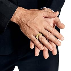 NUNCAD Gold Hammered Tungsten Carbide Ring for Men