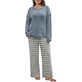 Blooming Jelly Womens Plus Size Pajamas Sets Cute 2 Piece Lounge Set Color Block Matching Fall Pjs Loungewear Pockets