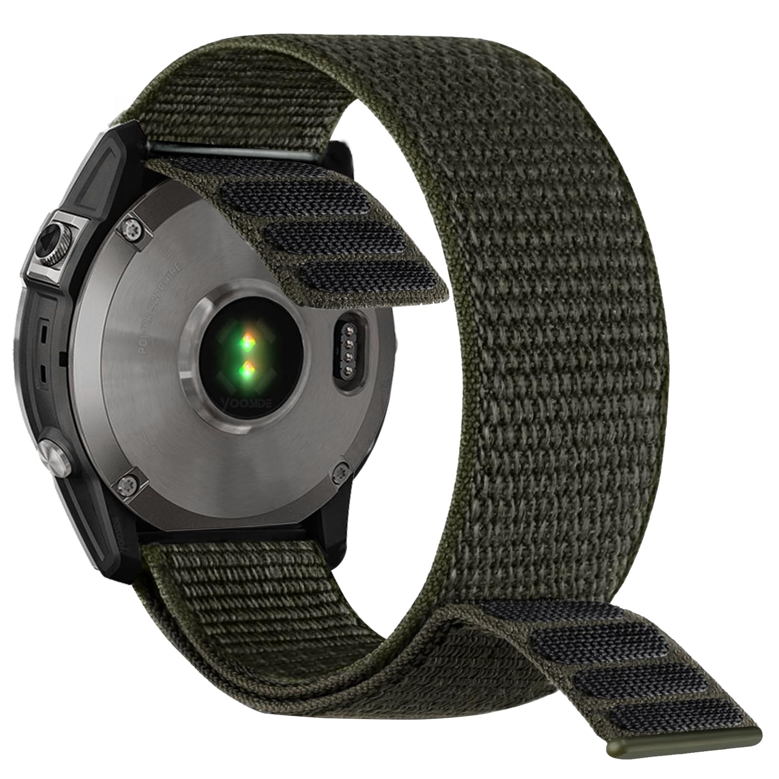 YOOSIDE for Garmin Fenix 7 / EPIX 2 / Fenix 6 / Fenix 5 / epix Pro 47mm Hook and Loop Nylon Watch Strap, 22mm Quick Dry Ultralight Sport Wrist Band for Forerunner 955, Instinct 2 (Dark Green)