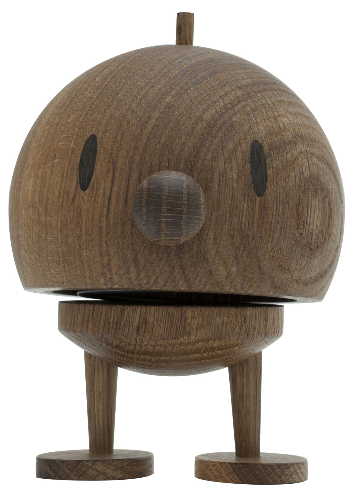Hoptimist Wooden Bumble, Shaking Figure, Scandinavian Decoration for Living Room, Office, Hallway, Bathroom, Super Gift, 10 x 10 x 15 cm, Large, Smoked Oak