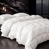 Down Fibers Comforter Queen Size Thick Winter-Ultra Soft Comforter High Fill Power Comforters,Hotel Collection Fully Duvet Insert with Corner Tabs,Expert-Crafted Even Loft(White,90x90)