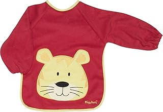 Playshoes 507136 - Ärmel-Lätzchen lang Arm, Katze, rot, Einheitsgröße