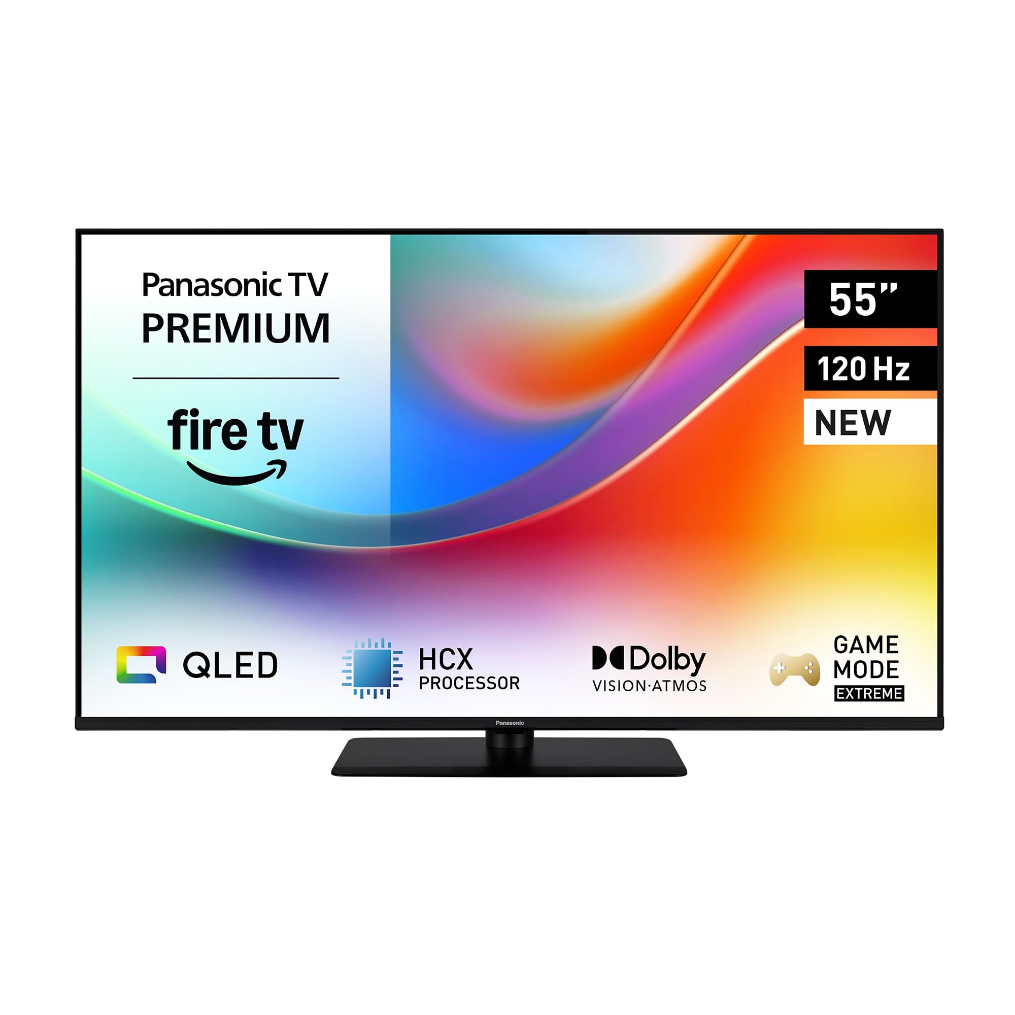 Panasonic Premium TV-55W85BEZ, Serie W85B, 55 Pollici, Smart TV QLED 4K Ultra HD, 2025, 120Hz, Fire TV, Dolby Vision e Atmos, Modalità Game Extreme, Controllo Vocale Alexa, AirPlay, Bluetooth, Nero