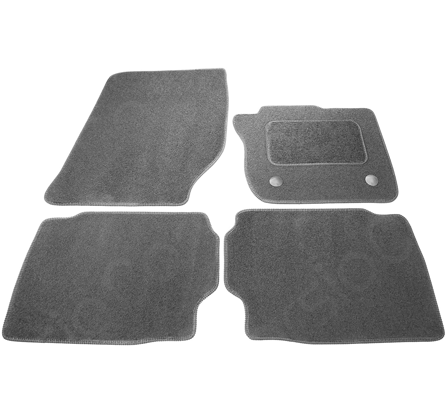 Carsio Carpet Car Mats For Ford Mondeo 2015 onwards 4 Piece Set with 2 Clips Tailored Fit Floor Mat Complete Accessory Black Custom Fitted - All Weather, Anti-Slip Backing & Black Trim