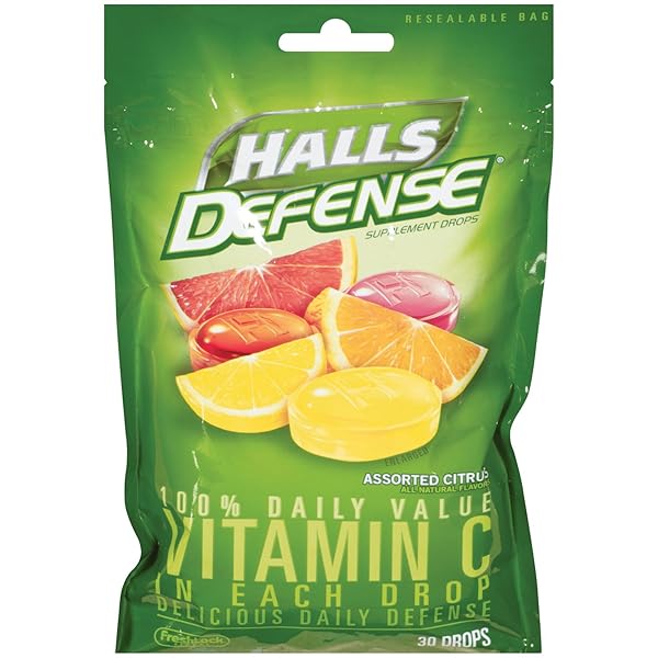 HALLS DEFENSE VITAMIN C, 30-COUNT (PACK OF 6)