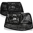 SPEC-D TUNING Smoke Headlights + Corner Lights Compatible with 1998-2000 Ford Ranger, L+R Pair Assembly