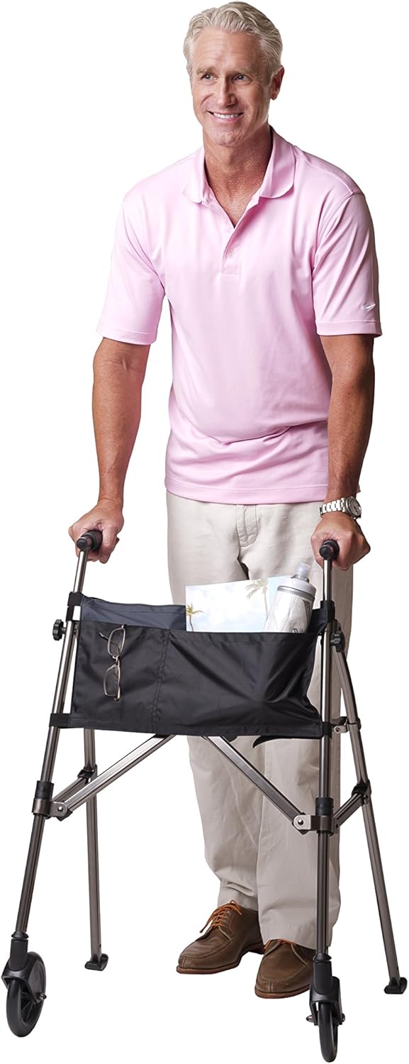 Stander 2-Pocket Organizer Pouch, Replacement Travel Bag, for EZ Fold-N-Go Walker & Rollator, Able Life Space Saver Walker, Black: Health & Personal Care