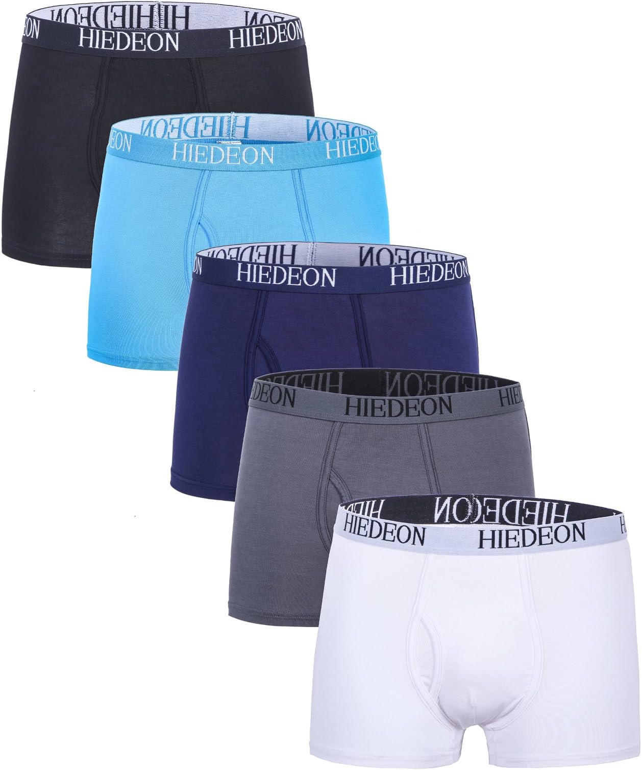 MIEDEON Men's 5 Pack Underwear Breathable Bamboo Boxer Briefs with Fly