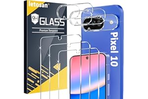 [3+3 Pack] for Google Pixel 10 Screen Protector, 9H Tempered Glass, Ultrasonic Fingerprint Unlock, Case Friendly HD Clear for