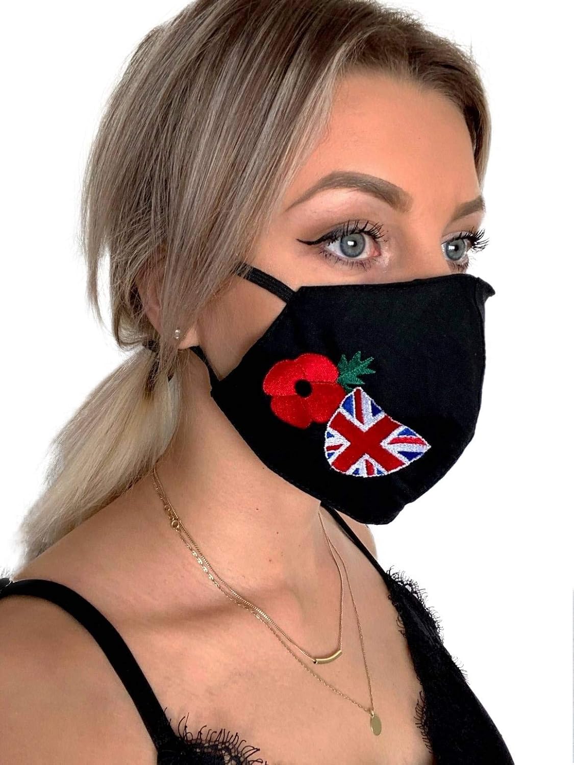 Poppy Face Mask Cloth Face Mask 3 Layers Washable Face Mask Face Cover