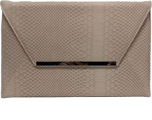 snakeskin envelope clutch