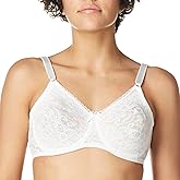 Bali Women's Underwire Lace Bra, Lace 'N Smooth Bras for Women, Stay-in-Place Straps, Full Coverage