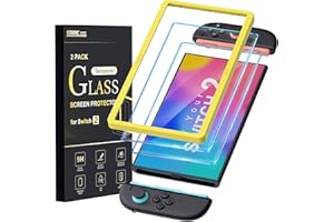 STARTRC GAMES 2 Pack Screen Protector for Nintendo Switch 2（2025）Transparent HD Clear Screen Protector with Alignment Frame Anti-Scratch Screen Cover for Nintendo Switch2, 0.3mm Thickness/Bubble Free/Ultra Clear/9H Hardness