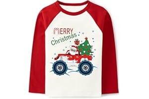 TKRIA Kids Christmas Shirt Boys Girls Ugly Xmas T-Shirts Raglan Sleeve Dabbing Santa Claus Tops Toddler Holiday Tees 2-10 Years