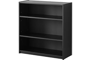 Mainstays 3-Shelf Bookcase, Multiple Colors Black