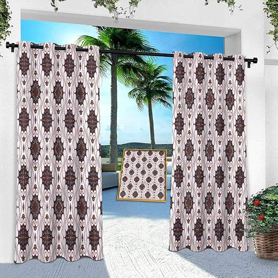 Aishare Store - Cortina de exterior impermeable para patio, motivos