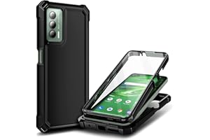 WDHD Designed for Cricket Outlast Phone Case, ATT Jetmore Case with [Built-in Screen Protector], Full-Body Protective Shockproof Rugged Bumper Cover Case (Black)