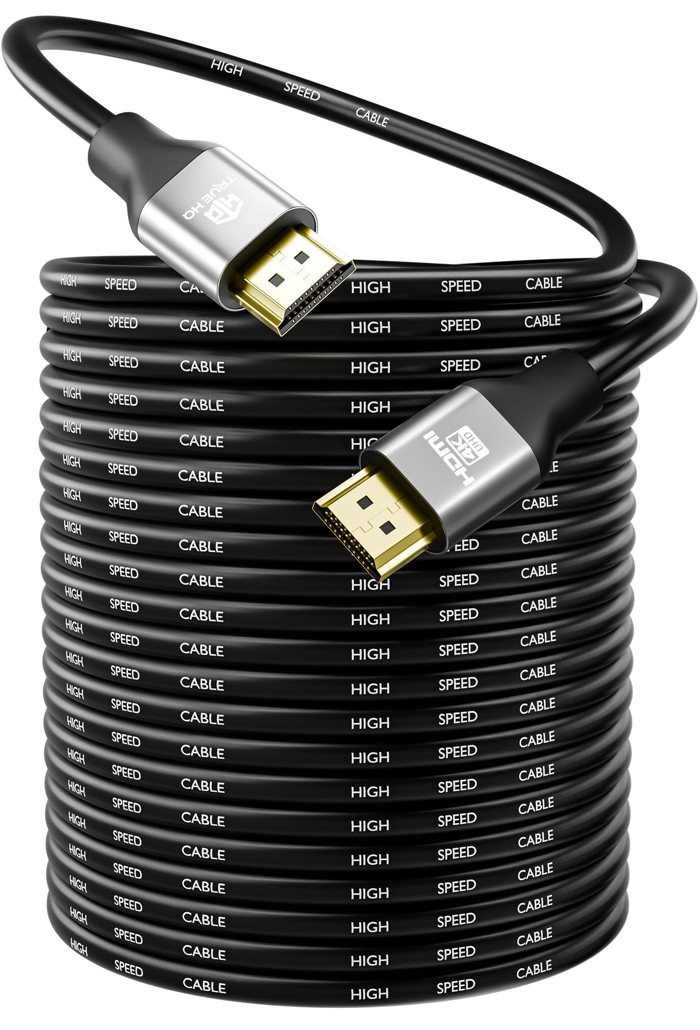 True HQ 4K HDMI Cable 30m, High Speed 18Gbps (HDMI 2.0), Ultra HD with HDR10, ARC, HDCP 2.2 and Ethernet – Extra Long Lead for TV, Projector, Monitor, PS5, Xbox