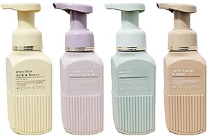 Bath & Body Works Foaming Hand Soap 259 ml, 4-Pack (Pistachio Milk & Honey, Raspberries & Whipped Vanilla, Moonlit Goddess, S
