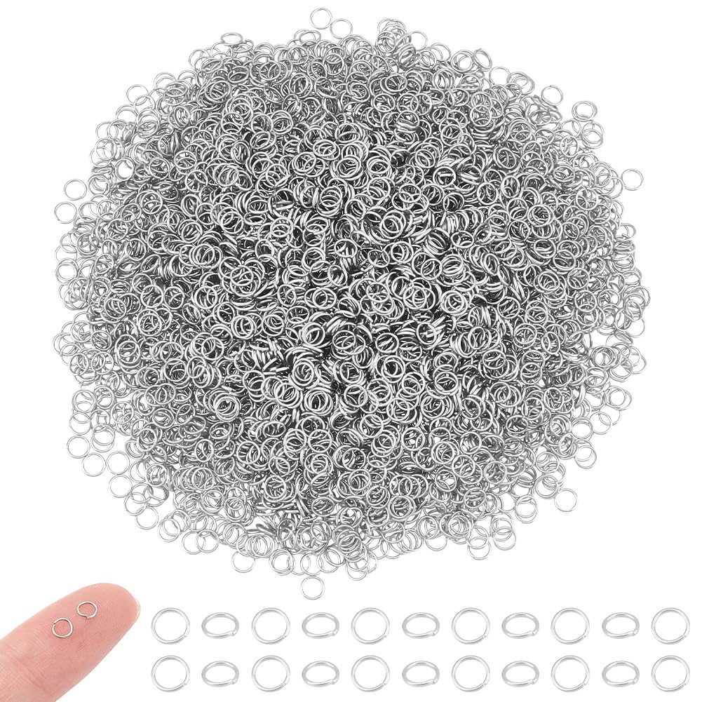 UNICRAFTALE 5000pcs 4mm Jump Rings 304 Stainless Steel Jump Ring Close but Unsoldered Jewelry Connectors Chain Links Metal Charm Link for Keychain Making Accessory Findings, Inner Diameter 3mm — image 1