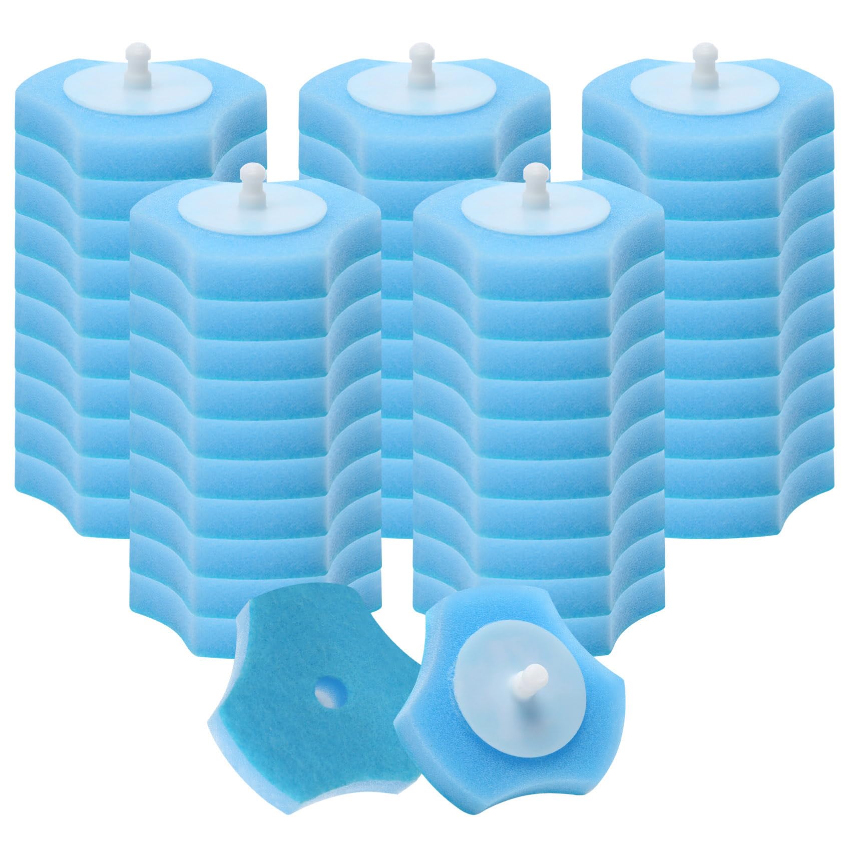 Dedjgoo 50 PCS Disposable Toilet Brush Replacement Head, Toilet Wand Disposable Refill Heads, Disposable Replacement Head For Toilet wand, Disposable Toilet Refill Brush Refills