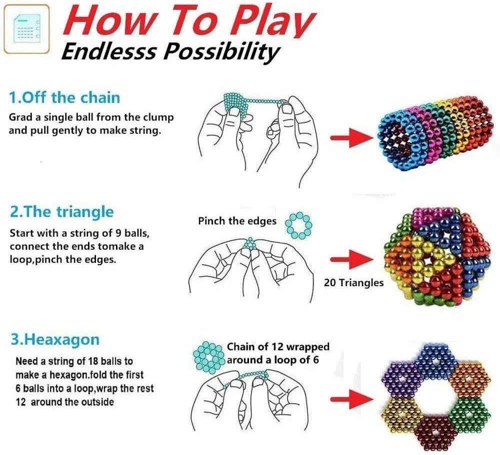 Huwai F Billes M A ĝ N E T I Q U E S Multicolores Anti Stress 512 1000 Billes A I M A N T E E S 5mm En Neodyme Idee Cadeau Parfaite Pour Le Developpement Stress Relief5mm 512pcs Jeux Et Jouets Jouets Fantaisie Et Gadgets Formium Ma