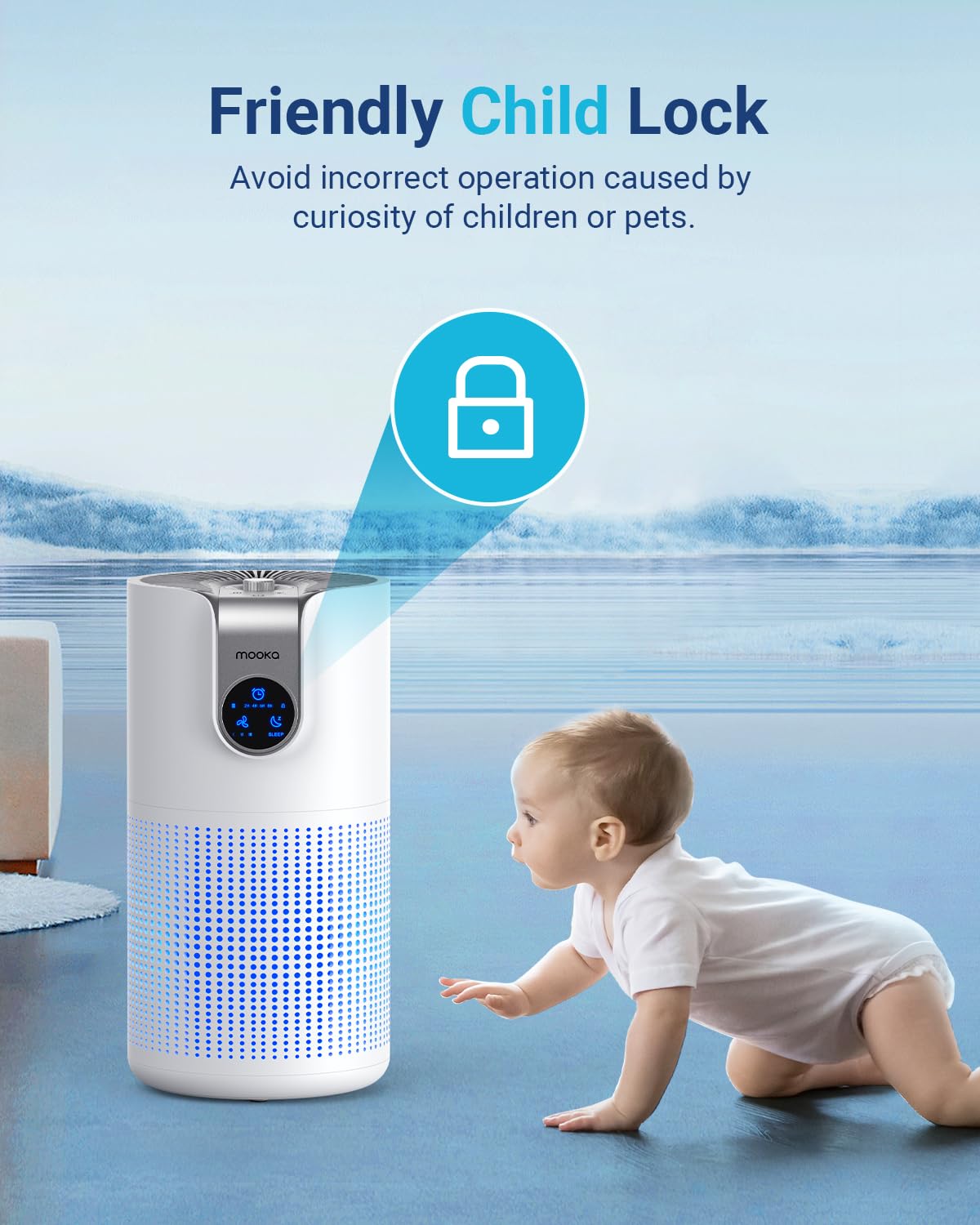 Air Purifiers for Home Large Room Up to 1500ft² with Aromatherapy, MOOKA HEPA Air Purifier for Bedroom Pets Kitchen, Air Filter Cleaner for Wildfire Smoke Pollen Dust Dander Odor, 15dB, M03