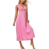 ALCEA ROSEA Womens Sexy Nightgowns Long Floral Lace silky Lingerie supportive Chemises Full slip for Women Elegant Sleepwear