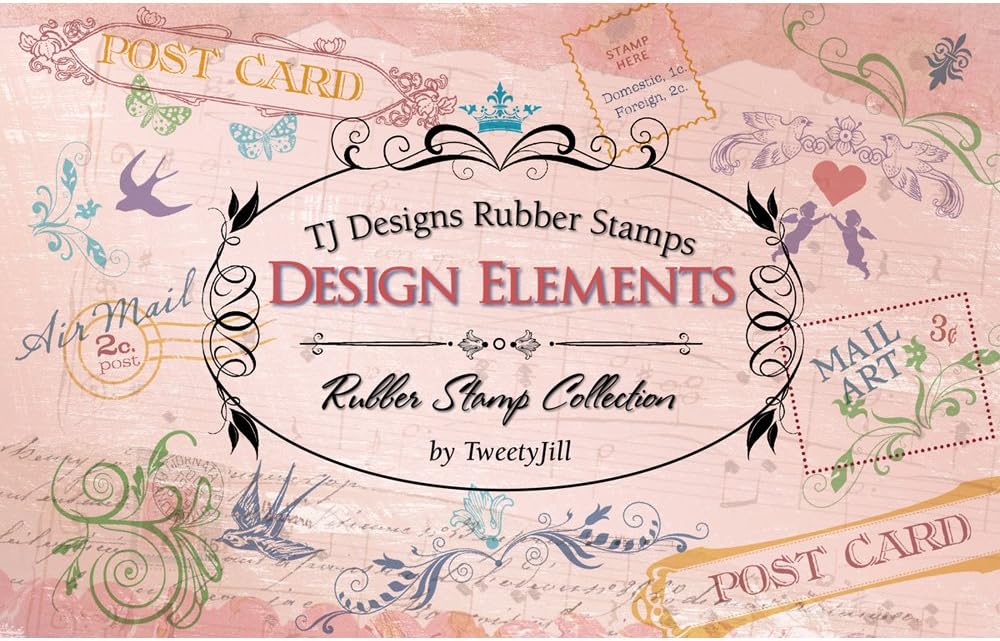 TJ Designs Rubber Stamp Set, Design Elements