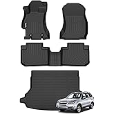 Wailtnb-All Weather Floor Mats & Cargo Liner for Subaru Forester 2014-2018 Custom Fit Subaru Forester Waterproof Durable Easy to Clean fit for 2014-2018 Accessories for Forester Black