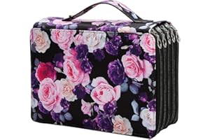 Lbxgap Rose Pencil Organizer - 252 Slot Case with Zipper for Watercolor Pens, Markers & More