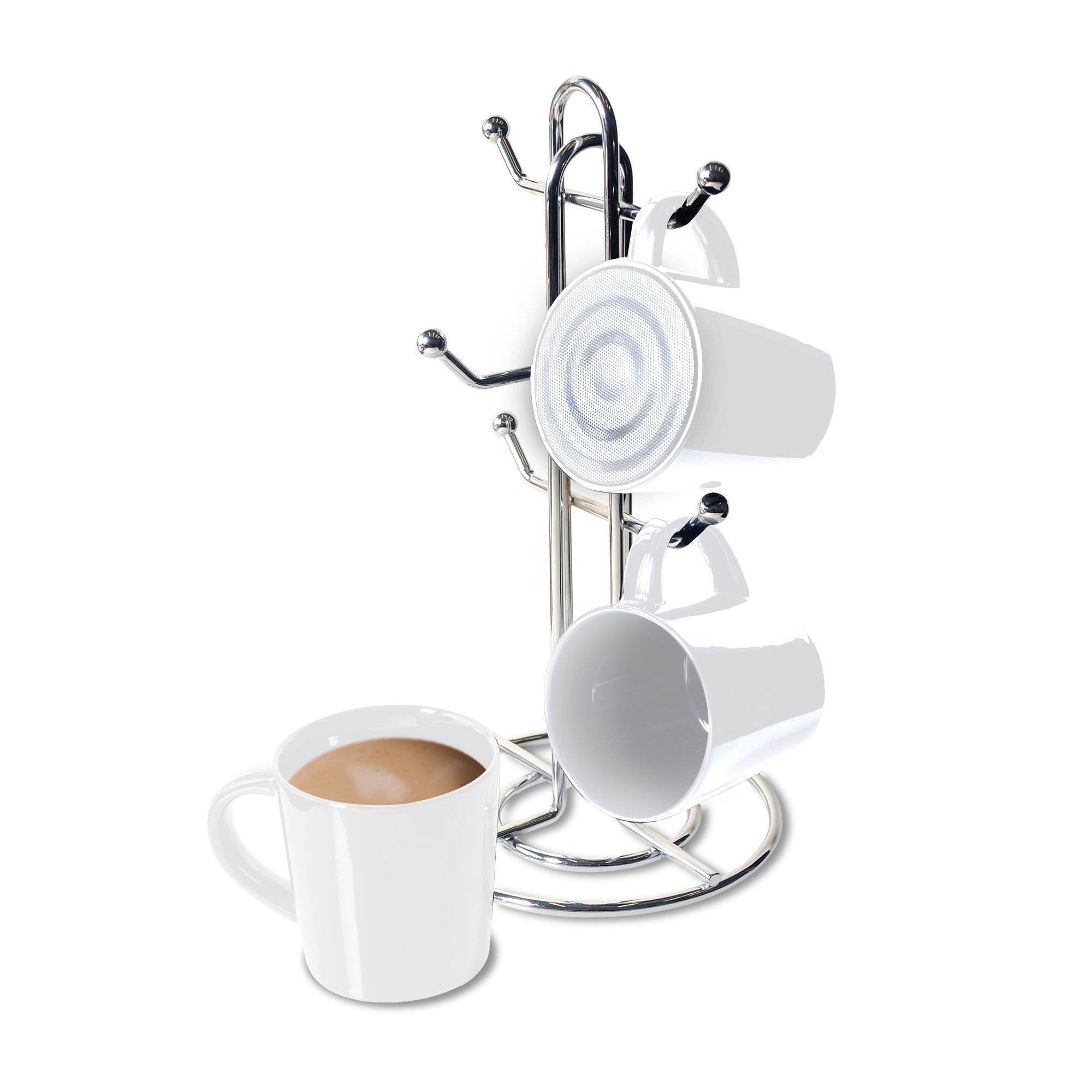 CTA DigitalBluetooth Speaker Mug with Mug Stand & Porcelain Mugs