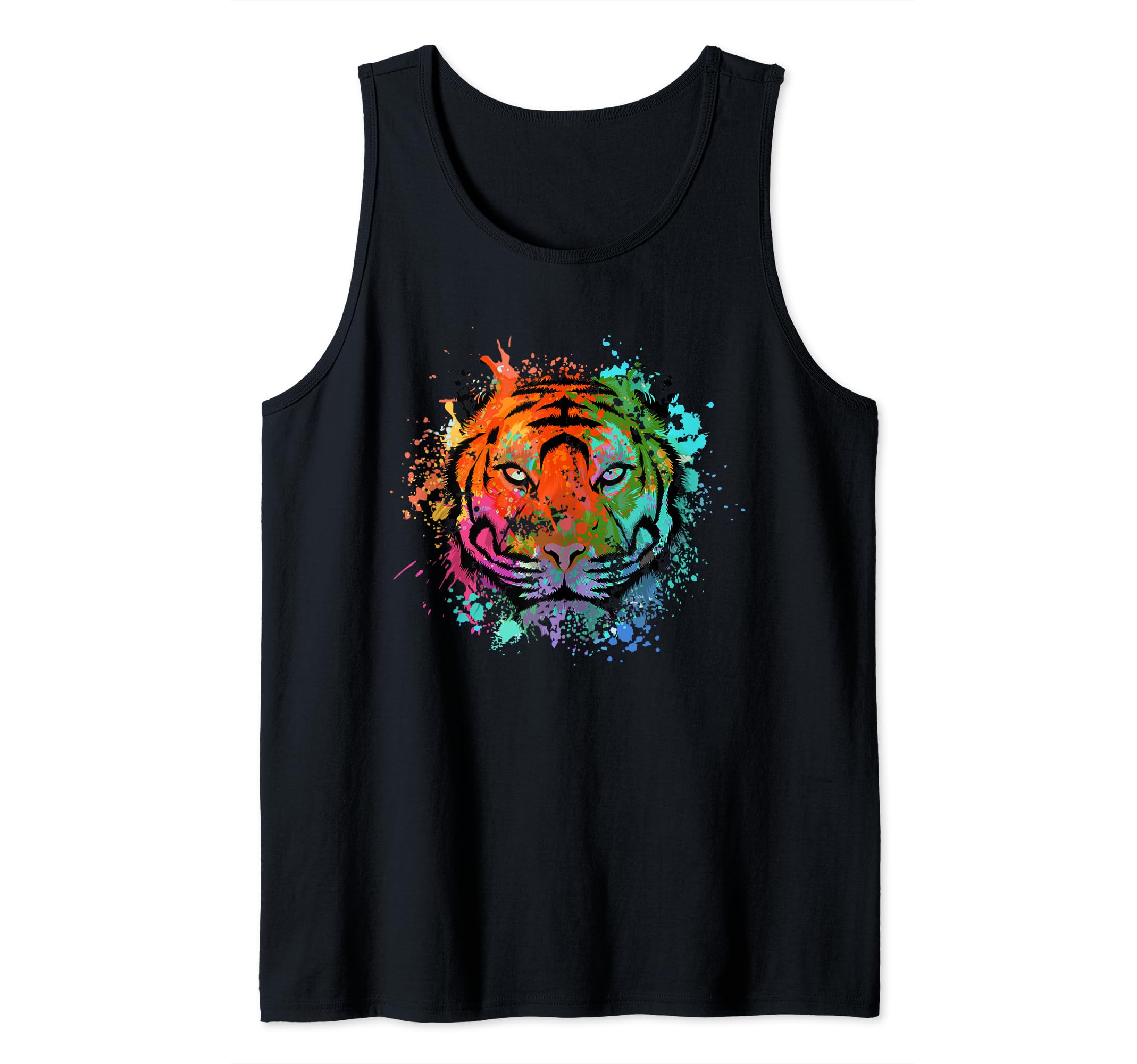 Colorful Tiger Head - Safari Predator Animal Tiger Tank Top