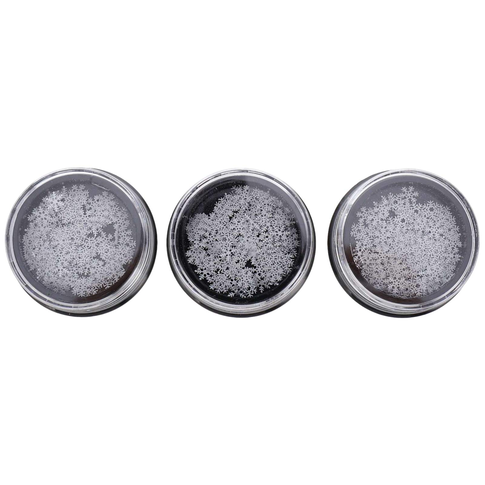 FRCOLOR 3 Boxes Christmas Nail Art Stickers 3D Glitter Snowflake Nail Decal White Nail Sequins Stickers Shining Flakes Manicure Decor for Girls Kids DIY Supplies