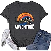 VQD Seek Adventure Shirts for Women Camp Camping Hiking Tshirt Nature Lover Mountain Tee Tops