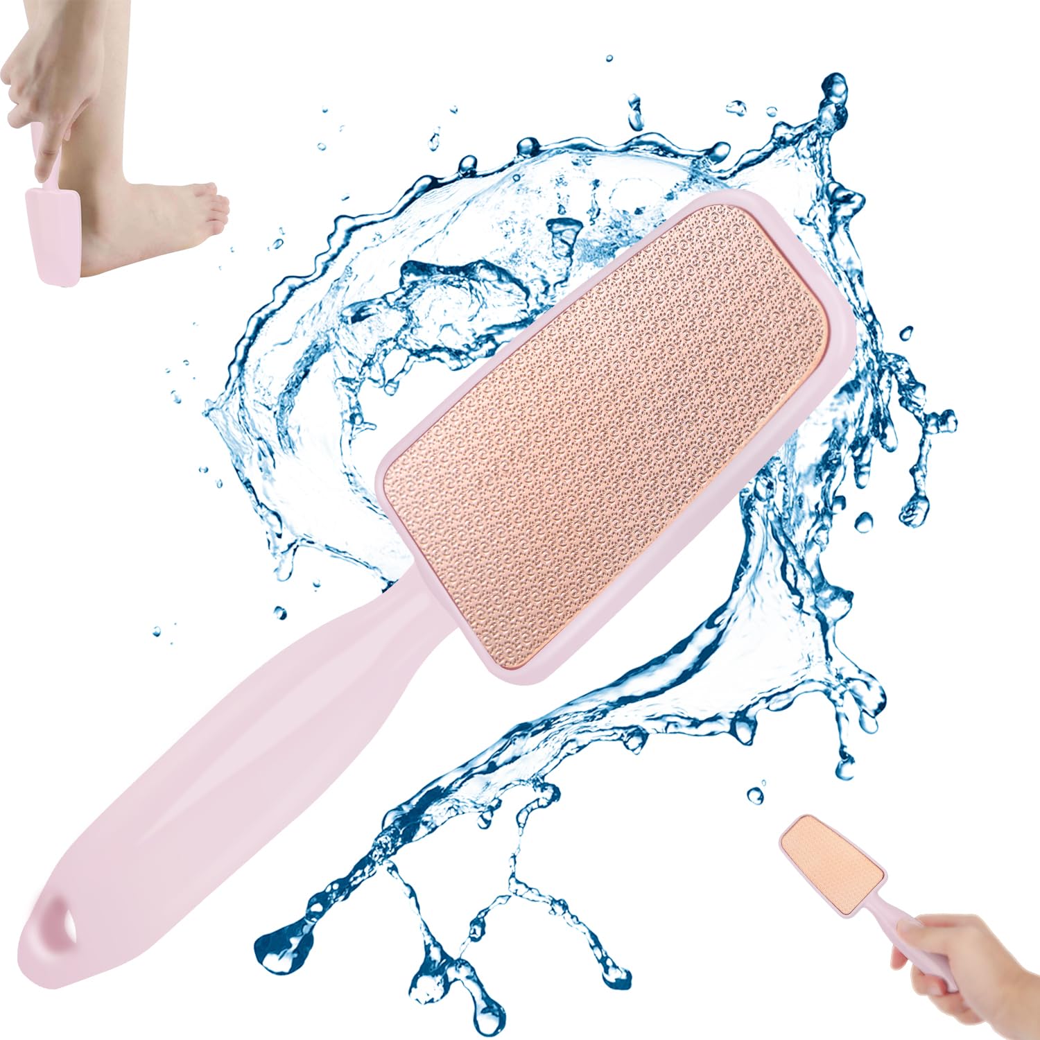 OWill Foot Rasp, Nano-Glass Foot File, Hard Skin Remover, Pedicure Tool, Pink