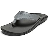 OLUKAI Ohana Men's Beach Sandals, Water Resistant Flip Flops, Arch Support & Comfort Fit, Lightweight & Durable, Enhanced Grip & Traction
