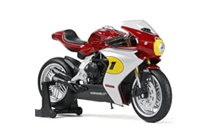 Risopen 1/12 Motorcycle Model Toy for MV Agusta Superveloce AGO Alloy Die-cast Motorcycle Model for Welly No Assembly Required Mini Racing Moto Collection Gift for Adult （Red）