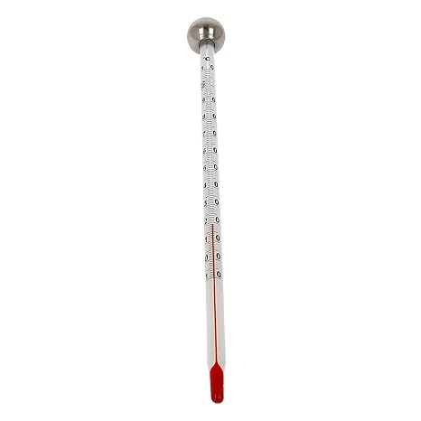 Lantelme Edelstahl/Glas Tee Thermometer 24 cm Teethermometer mit Edelstahl Kugel Teewasser, Wasser, Glasthermometer