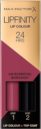 Max Factor Lipfinity Lip Colour Essential Burgundy 330 4.2g Two-Step