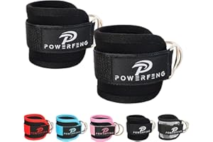 powerfeng Ankle Strap Cable Machine: Ankle Cable Attachments for Gym Ankle Cuff Cable Glute Kickback Ankle Straps for Leg & Glute Ankle Cuffs Women